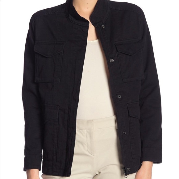 Vince. Military Black Denim Jacket - Picture 1 of 7